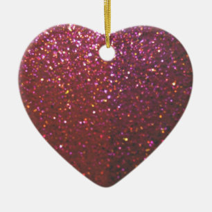 Hot pink faux Sparkles & Glitter - Glam & Girly Ceramic Tree Decoration