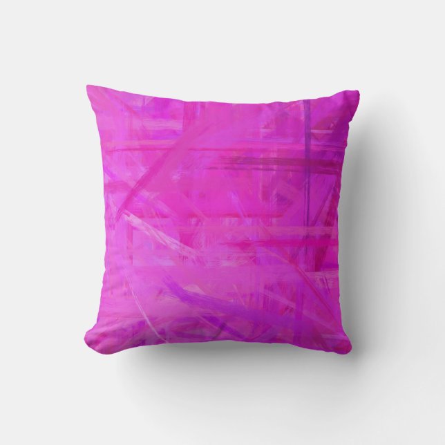 Hot Pink Fine Art Painted Style Cushion (Front)