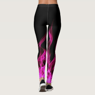 Hot Pink Fire Smoke  Leggings