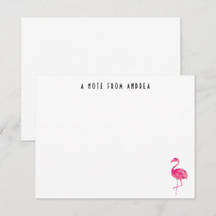 Hot Pink Flamingo Personalised Note Card