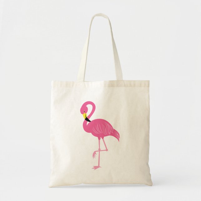 Hot Pink Flamingo Tote Bag (Front)
