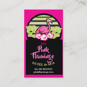 HOT PINK FLAMINGO Tropical Leaves Party Gift Favou Business Card