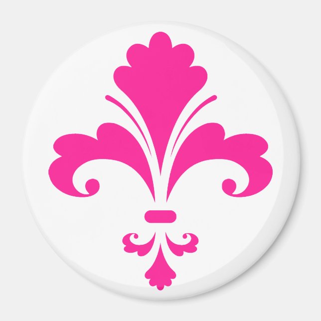 Hot Pink Fleur-de-lis Magnet (Front)