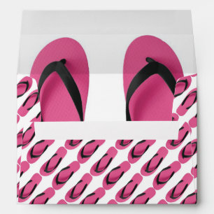 Hot Pink Flip Flops Custom Envelopes