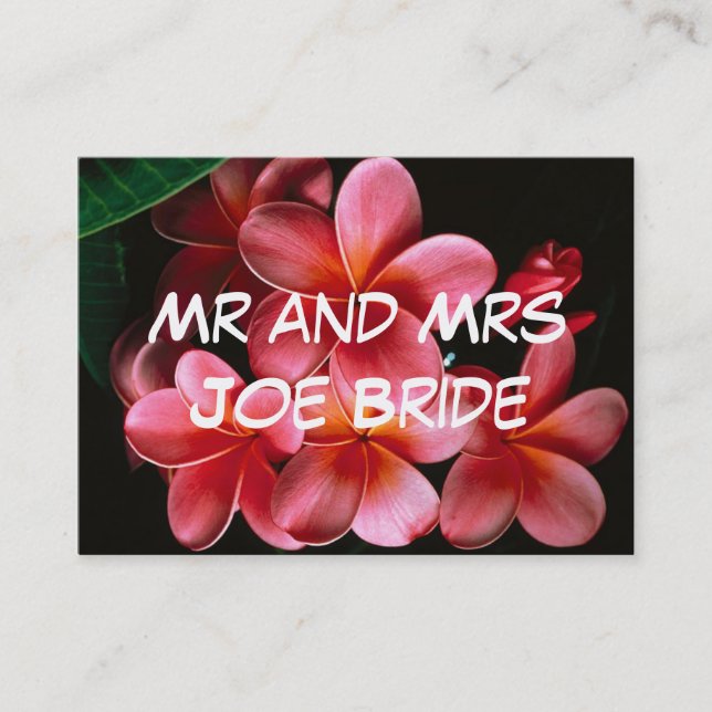 Hot pink Floral New Home Addree Cards (Front)