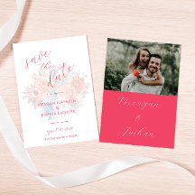 Hot Pink Floral Save Date