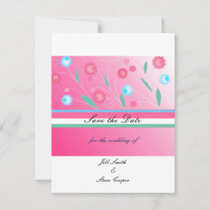 Hot Pink Floral Save the Date