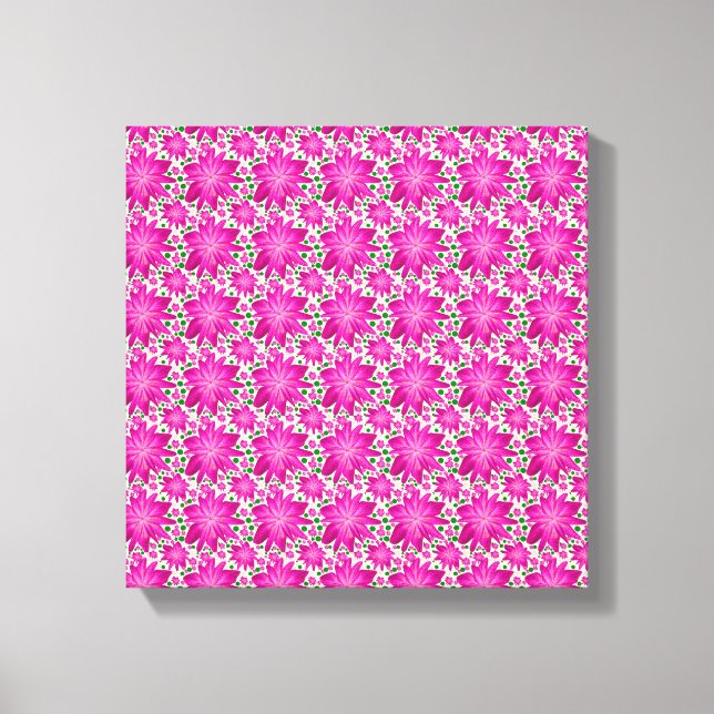 Hot pink floral seamless pattern  canvas print (Front)