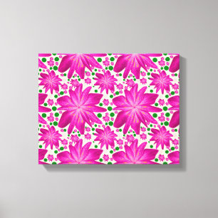 Hot pink floral seamless pattern canvas print