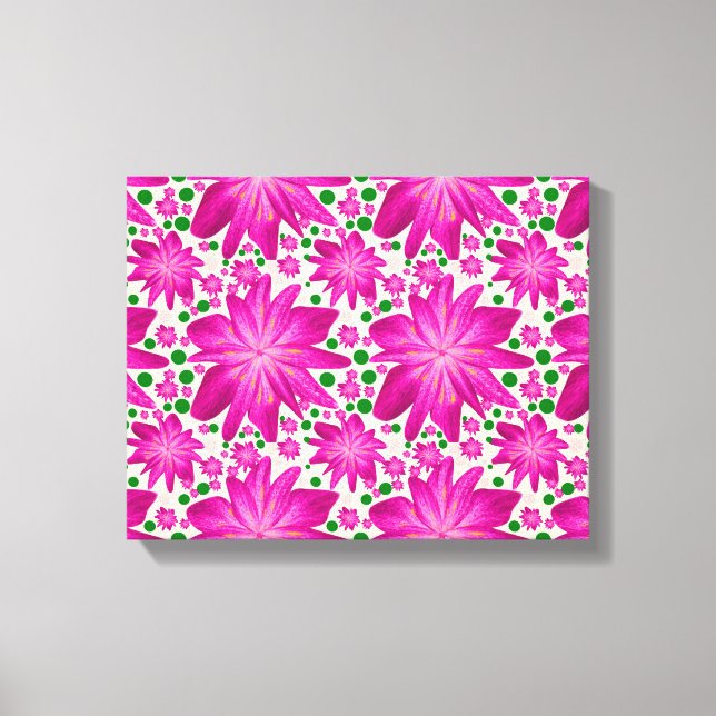 Hot pink floral seamless pattern  canvas print (Front)