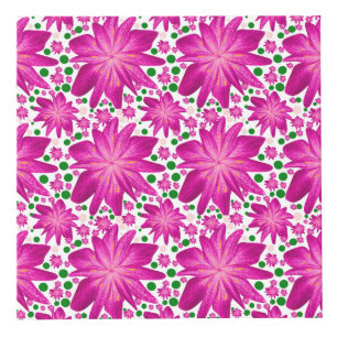 Hot pink floral seamless pattern  cube