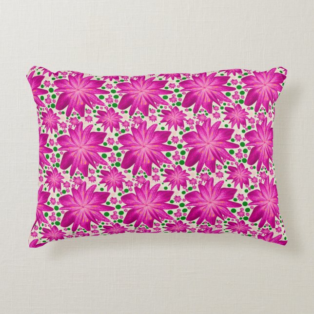 Hot Pink Floral Seamless Pattern  Decorative Cushion (Front)