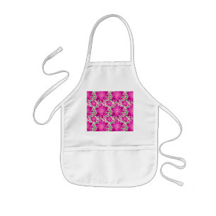 Hot pink floral seamless pattern kids apron