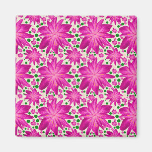 Hot pink floral seamless pattern  magnet