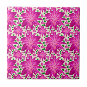 Hot pink floral seamless pattern tile