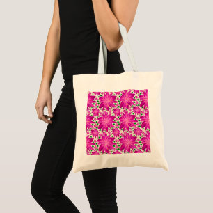 Hot Pink Floral Seamless Pattern Tote Bag