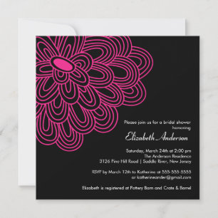Hot Pink Flower Bridal Shower Invitation