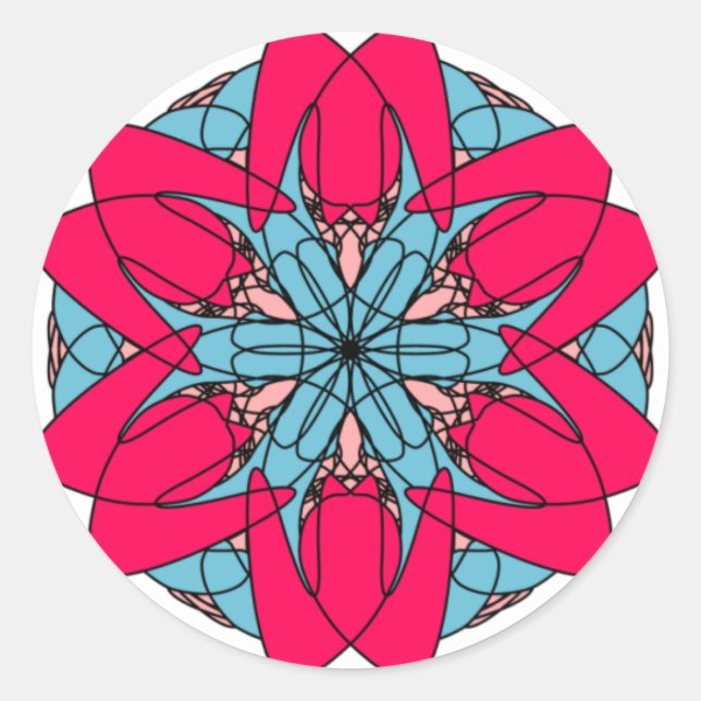 Hot Pink Flower Sticker (Front)