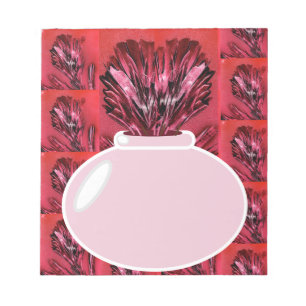 Hot Pink Flower Vase Notepad