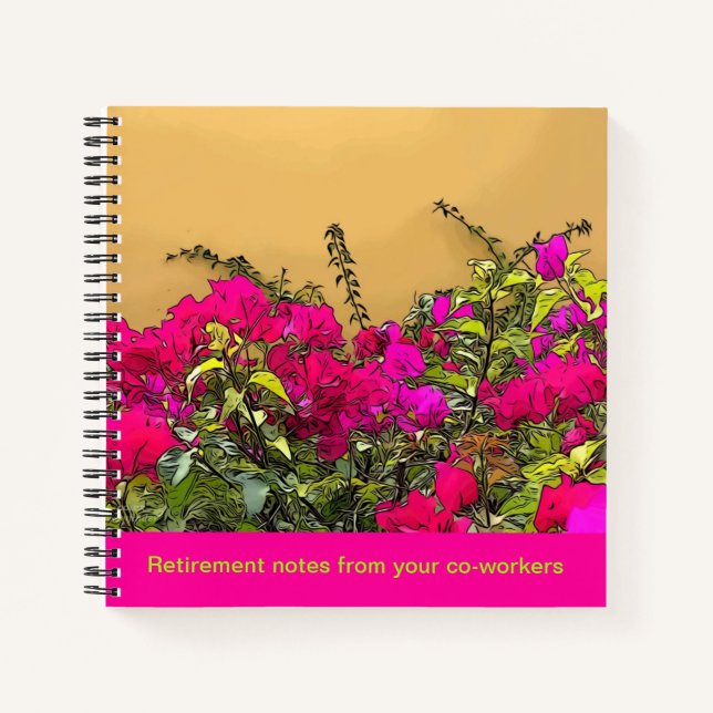 Hot Pink Flowers Curacao Notebook (Front)