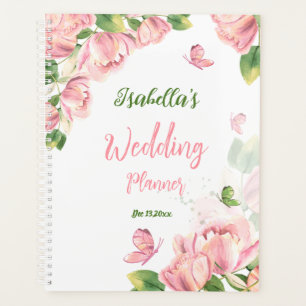 hot pink flowers green leaves butterflies wedding planner