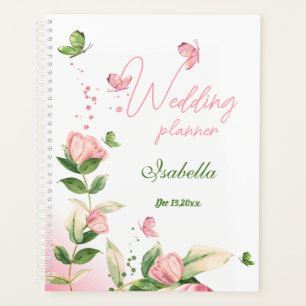 hot pink flowers green leaves butterflies wedding planner