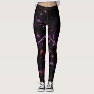 Hot Pink Flowers Leggings