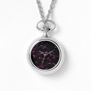 Hot Pink Flowers Watch