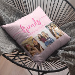 Hot Pink Friends 3 Photo Friendship Collage Cushion<br><div class="desc">Celebrate your friendship with the Friends 3 Photo Friendship Collage Throw Pillow. This personalised pillow features a beautifully arranged collage of three cherished photos, capturing special moments with your friends. Crafted from high-quality materials, it adds a stylish and sentimental touch to any space. Perfect for birthdays, holidays, or special occasions,...</div>