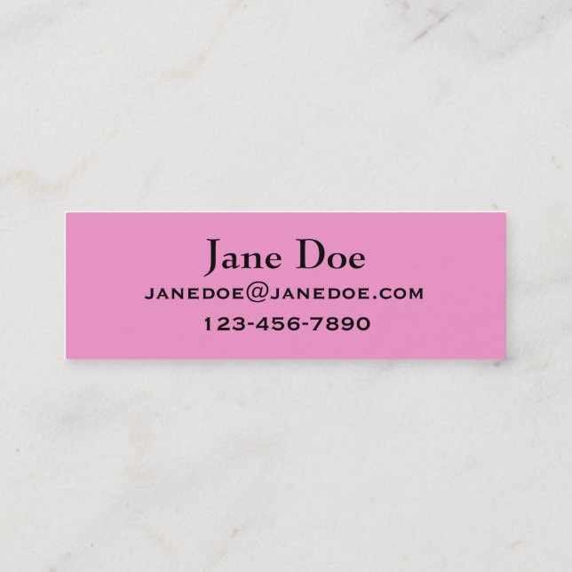 Hot Pink Fuchsia Business Cards to Customise (Back)