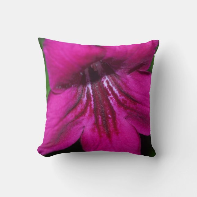 Hot pink fuchsia primrose cushion (Front)