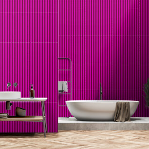 Hot Pink Fuchsia & Raspberry Red Stripes Wallpaper