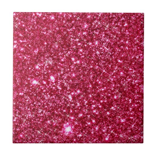 hot pink fuchsia tiny sequin glitter print tile | Zazzle.co.uk