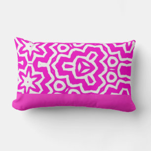 Hot Pink, Fuschia, White Zebra Lumbar Cushion