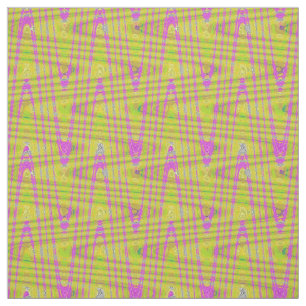 Hot Pink Fuschia Yellow Wave Print Pattern Fabric