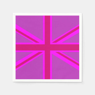 Hot Pink Fushia Union Jack Napkin