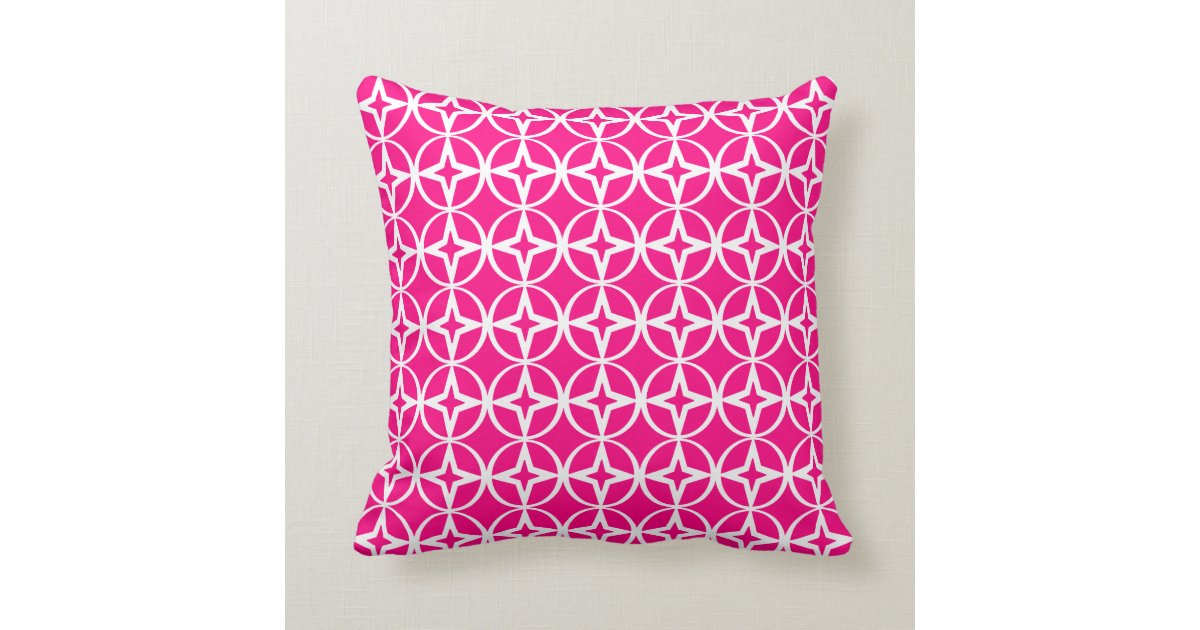 Hot Pink Geometric Pattern Cushion | Zazzle.co.uk
