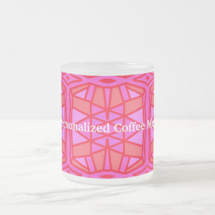 Hot Pink Geometric Personalised Coffee Mug