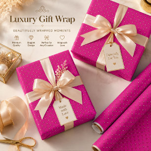 Hot Pink Geometric Wrapping Paper