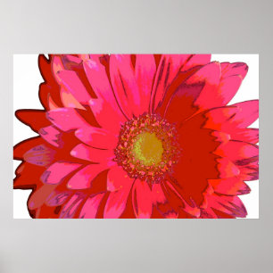 Hot Pink Gerbera Daisy Canvas Poster
