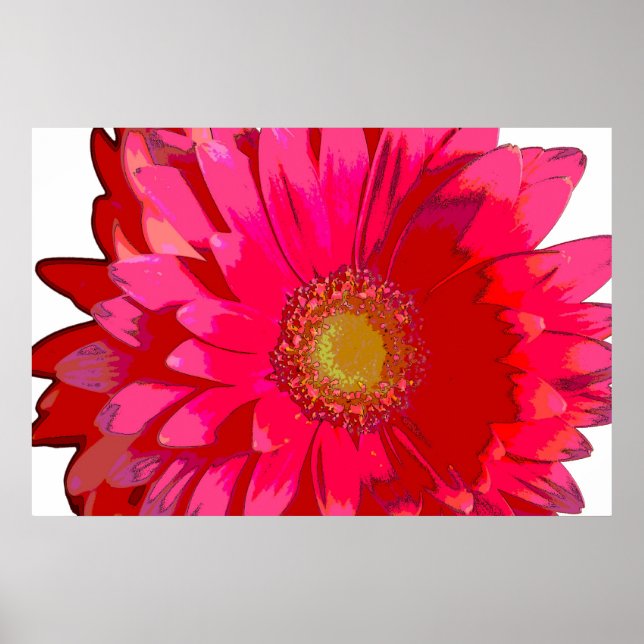 Hot Pink Gerbera Daisy Canvas Poster (Front)