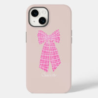 Hot Pink Gingham Romantic Coquette Hair Bow