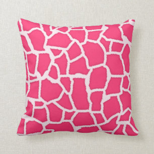 Hot Pink Giraffe Animal Print Cushion