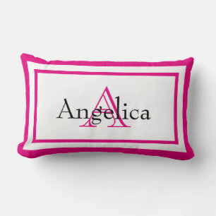 Hot Pink Girls Monogram Name Keepsake Pillow