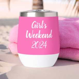 Hot Pink Girl's Weekend Script Personalised