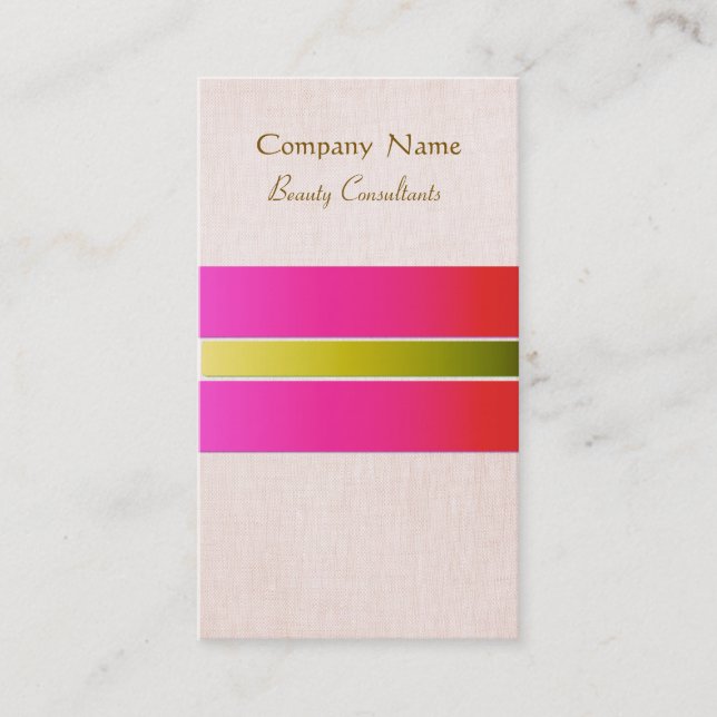 Hot Pink Girly and Feminine Beauty Consultant Business Card (Front)