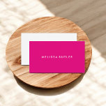 Hot Pink Girly Minimalist Business Card<br><div class="desc">Minimalist professional card with vibrant and fun hot pink colour.</div>