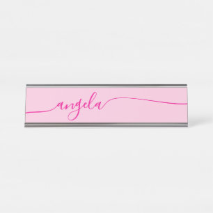 Hot Pink Glam Signature Desk Name Plate