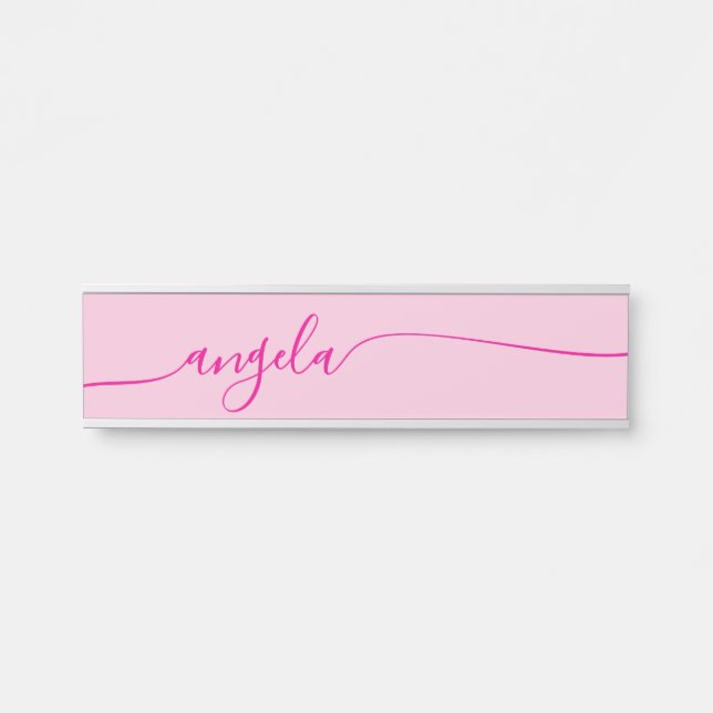 Hot Pink Glam Signature Door Sign (Front)