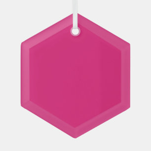 Hot Pink glass hexagon ornament
